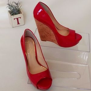 Jessica Simpson NWOT wedge open toe heel size.7